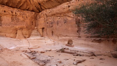 A worship site sits in the ruins of the ancient rock heritage site at Al Ula, Saudi Arabia. Saudi Arabia's Crown Prince Mohammed Bin Salman officially launched his vision of the mega tourism project at the ancient site of Al Ula. Bloomberg