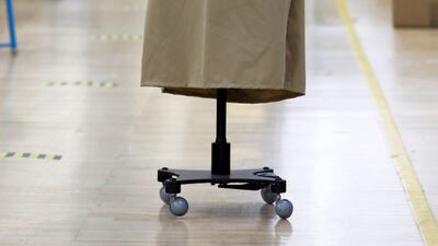 A completed protective gown sits on a mannequin at the Burberry's factory in Castleford.