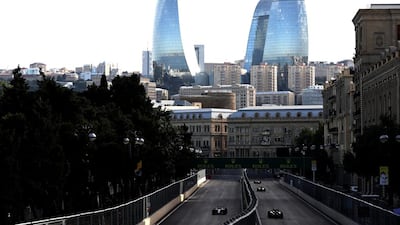 Lewis Hamilton in action in his Mercedes-GP during the European Formula One Grand Prix at Baku City Circuit on June 19, 2016 in Baku, Azerbaijan. Mark Thompson / Getty Images