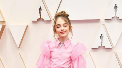 Julia Butters wears custom Christian Siriano at the 92nd Annual Academy Awards at Hollywood and Highland on February 09, 2020 in Hollywood, California. Getty