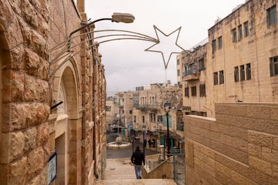 Empty streets on the morning of December 24, in Bethlehem, in the West Bank. Getty Images