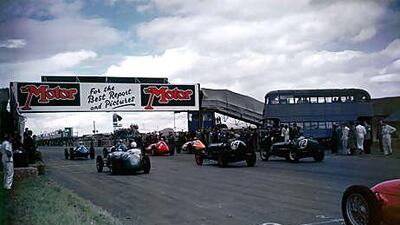 The start of the 1950 British Grand Prix at Silverstone.