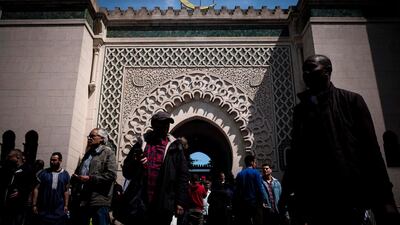 Muslims leave the Grande Mosque of Paris on May 18, 2018 after the first Friday prayers of the holy month of Ramadan. Philippe Lopez / AFP Photo