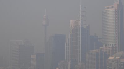 Thick smoke hangs in the sky in Sydney. EPA