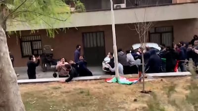 Clashes between supporters and opponents of the government at the Iran University of Science and Technology in Tehran. Reuters