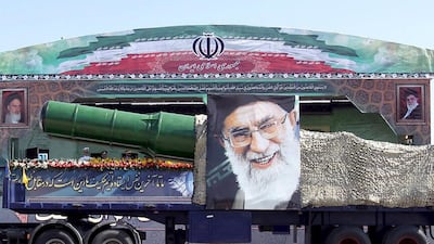 A military truck carrying a missile and a picture of Iran's supreme leader Ayatollah Ali Khamenei is seen during a parade marking the anniversary of the Iran-Iraq war (1980-88) in Tehran on September 22, 2015. Raheb Homavandi/TIMA/Files/Reuters