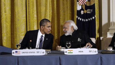 Friendship between leaders:Barack Obama, when he was US president, with India's prime minister Narendra Modi (R) during a working dinner in the East Room of the White House on March 31, 2016. Olivier Douliery / AFP