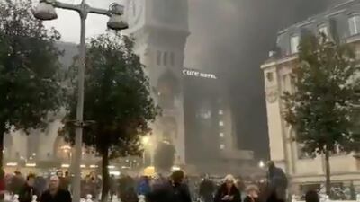 Billowing columns of smoke were visible for miles around the French capital. Reuters