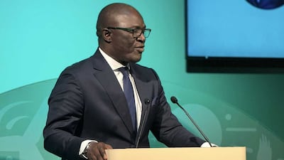 Ibrahima Cheikh Diong, executive director of the fund responsible for climate loss and damage, speaks at Cop29. Photo: UN Capital Development Fund