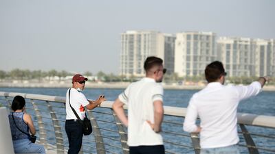 Visitors celerate Eid Al Fitr at Yas Bay Waterfront, Abu Dhabi.