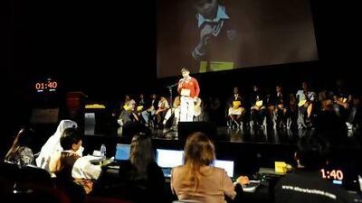 Students from different schools in the UAE compete in the 2nd edition of the Danube Spelling Bee Championship 2012-2013 at DUCTAC in the Mall of the Emirates in Dubai, United Arab Emirates on Saturday, Feb. 09, 2013.
