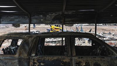 The aftermath of the Smokehouse Creek fire sweeping through a residence in Canadian, Texas. AP