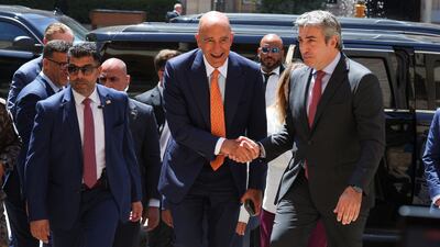 US ambassador to Turkey and special envoy for Syria Thomas Barrack arrives to meet Lebanese Prime Minister Nawaf Salam in Beirut on July 7. Reuters