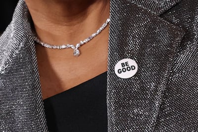 US actress Wanda Sykes attends the Golden Globes wearing a pin in tribute to Renee Nicole Good, who was shot and killed by an ICE agent in Minneapolis. AFP