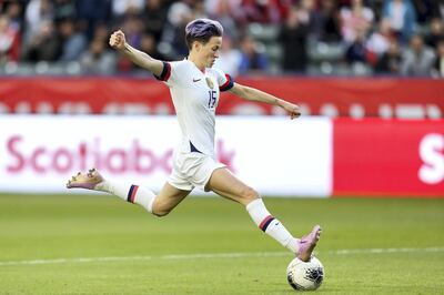 Megan Rapinoe of the US during a game between Canada and the US as part of the 2020 CONCACAF Women's Olympic Qualifying match on February 9, 2020 in Carson, California. Omar Vega / Getty Images