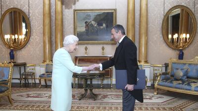 Tarek Adel, who is received by Queen Elizabeth II, is Egypt's ambassador to the UK. Getty Images
