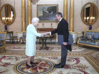 Tarek Adel, who is received by Queen Elizabeth II, is Egypt's ambassador to the UK. Getty Images