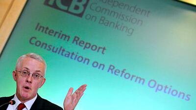 Britain's top banks should shield their retail operations from riskier investment banking activities and hold more capital to protect taxpayers from any future financial crisis, a government-commissioned report, led by former Bank of England interest rate setter John Vickers, said today. REUTERS/Toby Melville (BRITAIN - Tags: BUSINESS)