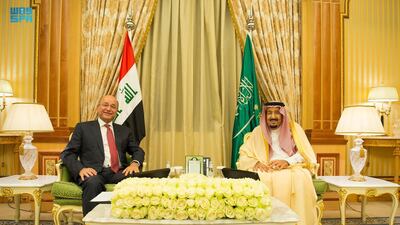 Saudi Arabia's King Salman bin Abdul Aziz meets Iraqi Prime Minister Mustafa Al Kadhimi, in Riyadh. Reuters