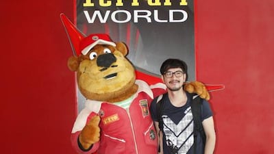 The Filipino star Rico Blanco at Ferrari World Abu Dhabi Courtesy: Ferrari World Abu Dhabi