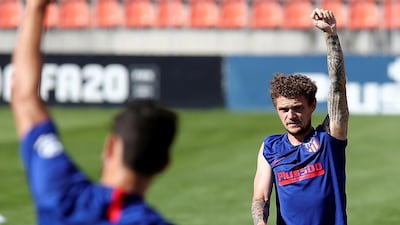 Kieran Trippier during a training session at Wanda Sport City. EPA