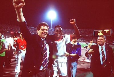 Fabio Capello with Marcel Desailly. Getty