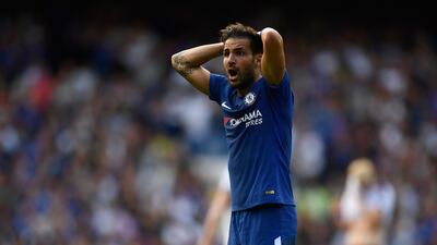 Chelsea midfielder Cesc Fabregas reacts after being sent off against Burnley at Stamford Bridge on August 12, 2017 in London, England. Dan Mullan / Getty Images