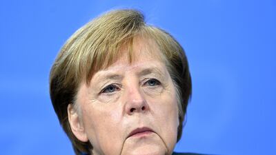 German Chancellor Angela Merkel attends a press conference. Getty Images
