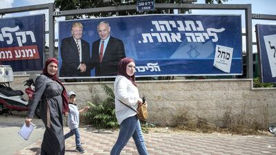 Arab voters could play a crucial role in Israeli Prime Minister Benjamin Netanyahu's bid for re-election. Heidi Levine for The National