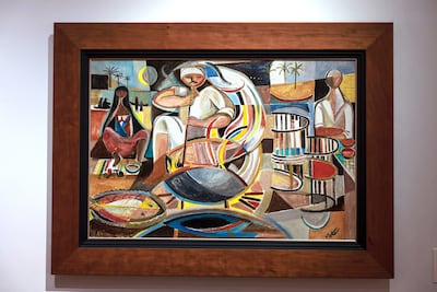 Untitled (1974) by Nizar Salim is an example of ilham al turath, a tenet of the Iraqi modernist movement. Victor Besa / The National