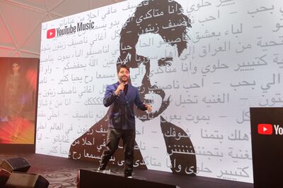 Nassif Zeytoun performs at YouTube Music launch in Dubai on September 10, 2019. Photo: YouTube