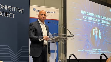 Yousef Al Otaiba calls the UAE's AI partnership with the US 'the most consequential economic partnership of this decade'. Cody Combs / The National