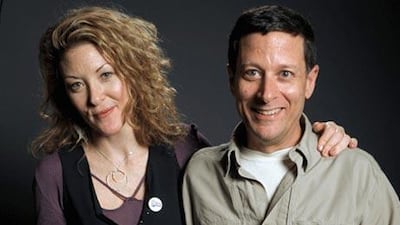 The director Ondi Timoner with Josh Harris, the subject of her 'cautionary' documentary We Live in Public.