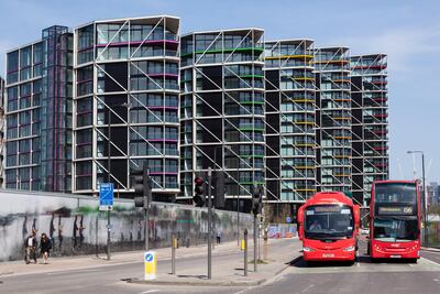 Exterior view of the Riverlight residential apartments in Nine Elms, Vauxhall, London. Alamy