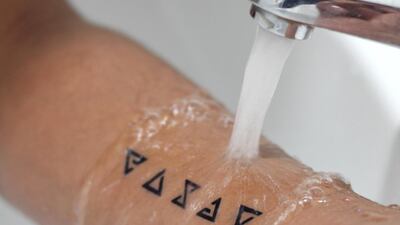 Once on, the tattoos cannot be scratched or washed off.