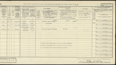 Harold Orpen, a former captain of the King's Regiment, had to type his responses due to the injuries sustained in the First World War, highlighting the devastating effects it had on the population. PA