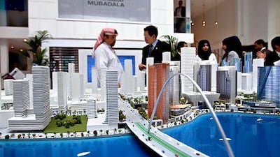 A model of Mubadala's Al Maryah Island project was on display at Cityscape Abu Dhabi. Ravindranath K / The National