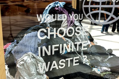 The Naseej installation at Yas Mall aims to raise awareness of the need to reduce textile waste. Victor Besa / The National