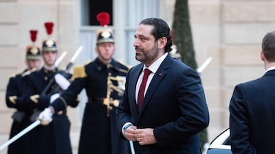 Lebanon's Prime Minister Saad Hariri arrives at the Elysee palace before meeting with French President Emmanuel Macron in Paris, France, on Tuesday, April 10, 2018. Christophe Morin / Bloomberg
