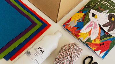 The new boxes from Tashkeel will be delivered to homes to help children get creative. Courtesy Tashkeel