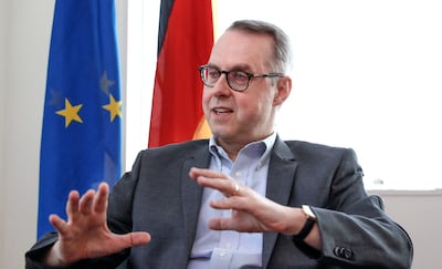 German ambassador Ernst Peter Fischer was in Berlin when the fall fell. Victor Besa / The National