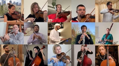 19 musicians from 12 countries took part in a special rendition of the UAE national anthem. Hamad Altaee / YouTube