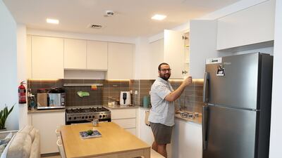 Mr Hussein in his kitchen.