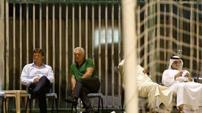 Franky Vercauteren, left, will take control of his first training session on Saturday, until then he will watch the players train.