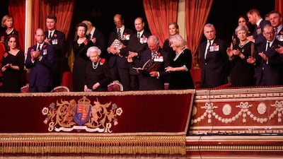 Queen Elizabeth II with members of the Royal Family and Prime Minister Theresa May attends the Royal British Legion Festival of Remembrance at the Royal Albert Hall. Chris Jackson / Getty Images