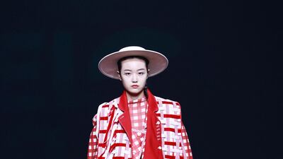 A creation for the Hempel Award, the 29th China International Young Fashion Designers Contest, during China Fashion Week. AFP