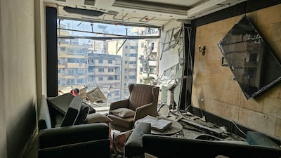 Damage from an Israeli air strike in Haret Hreik. AFP