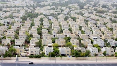 Villas in Emirates Hills in Dubai. Property prices at the emirate's high end locations are said to be stagnating. Sarah Dea / The National