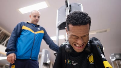 A personal trainer puts Gabriel through his paces
