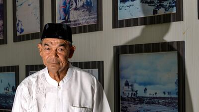 Sulaiman Muhammad Amin, a survivor of the December 26, 2004 tsunami, in a museum beside the Rahmatullah mosque in Lampuuk, Aceh province. AFP